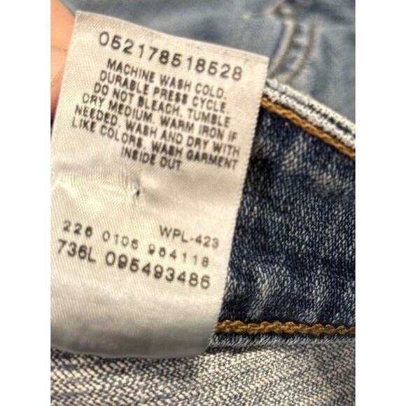 Levis Denim Skirt Womens 20 Blue Distressed Raw Hem Stretch Jean Grunge Y2K - Picture 6 of 7